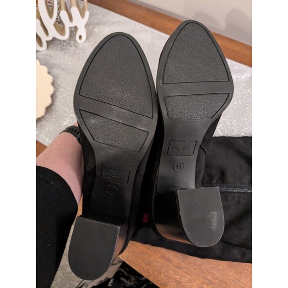 Libby Edelman Boots Sz 11 Boho Embroidery Black Red Festive Tall FlowerChild Y2K - Picture 9 of 13